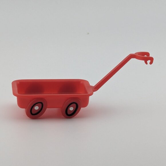 Vintage Wilton Red Plastic Mini Toy Wagon - Picture 1 of 3